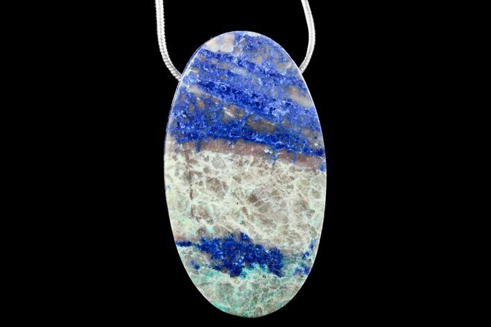 Polished Shattuckite Pendant with Snake Chain Necklace #171140